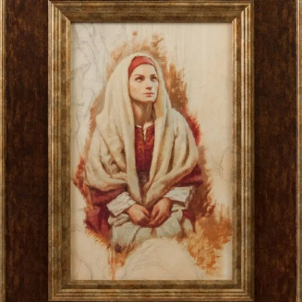 Hear the Word of the Lord 15x20 Framed Art J. Kunz The Sermon On The Mount Woman